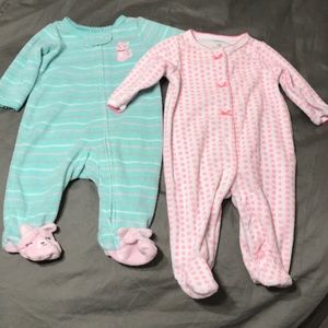 Newborn Pj's Bundle Carters Two Pre-Loved Gently
